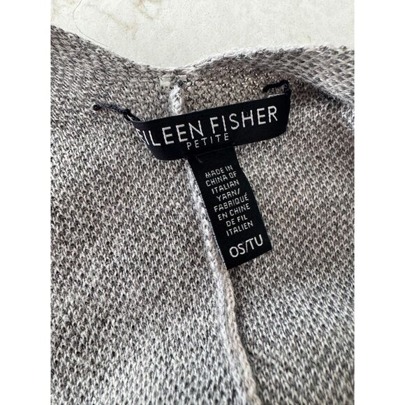 Eileen Fisher Colorblock Merino Wool Poncho Cardigan OS — Luxe & Cozy - Picture 4 of 5